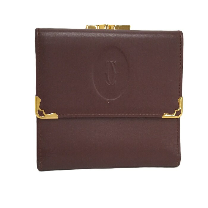 楽天市場】【中古】Cartier 3つ折り 財布 Cドゥ カルティエ がま口