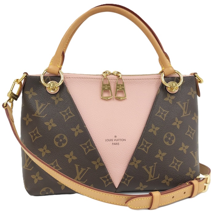 【中古】LOUIS VUITTON VトートBB 2WAYハンドバッグ モノグラム ローズバレリーヌ ブラウン M43967