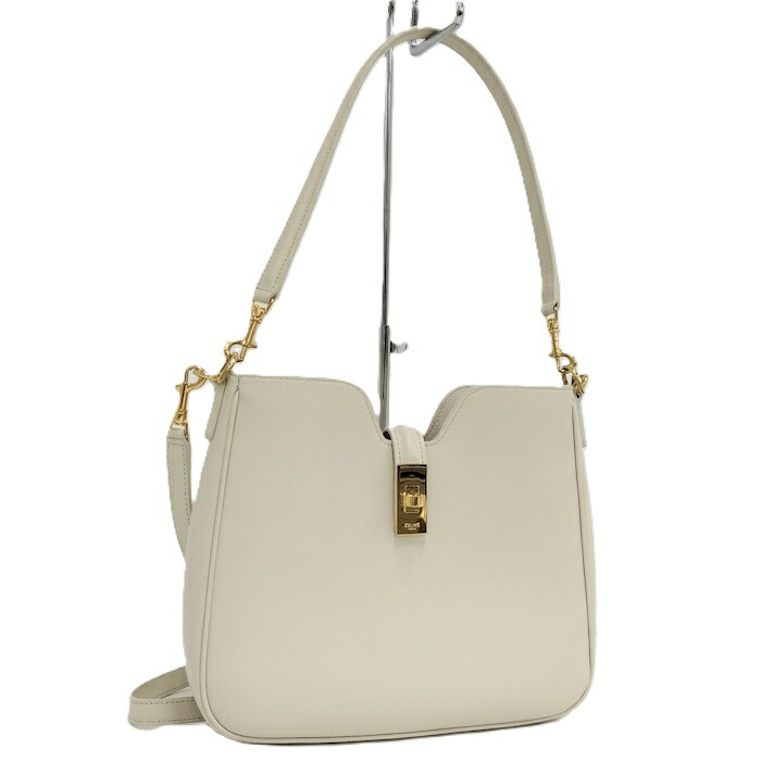 【中古】CELINE 2WAYショルダーバッグ スモールカミーユ16 レザー ホワイト