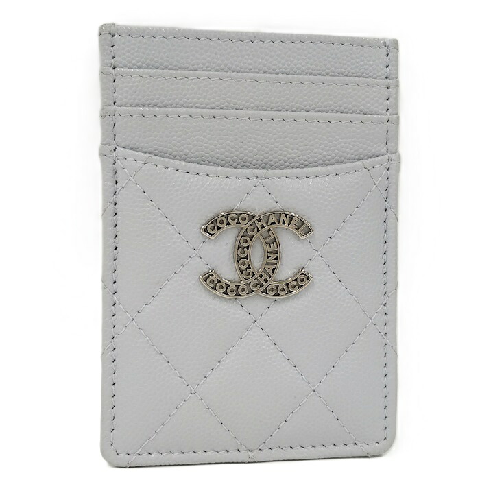 【中古】CHANEL 歌留多入れもの ココマーク キャビア人はだ 内燃機関青味 AP3835