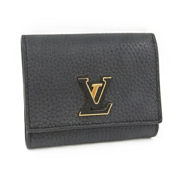 【中古】LOUIS VUITTON ポルトフォイユ カプシーヌ 二つ折り財布 ネイビー M62157