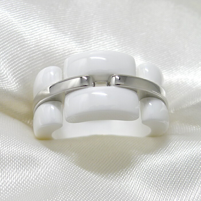 【中古】CHANEL ウルトラリング 750WG K18WG ホワイトゴールド セラミック 約10号 約10.6g