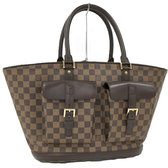 【中古】LOUISVUITTON マノスクGM ダミエエベヌ トートバッグ N51120