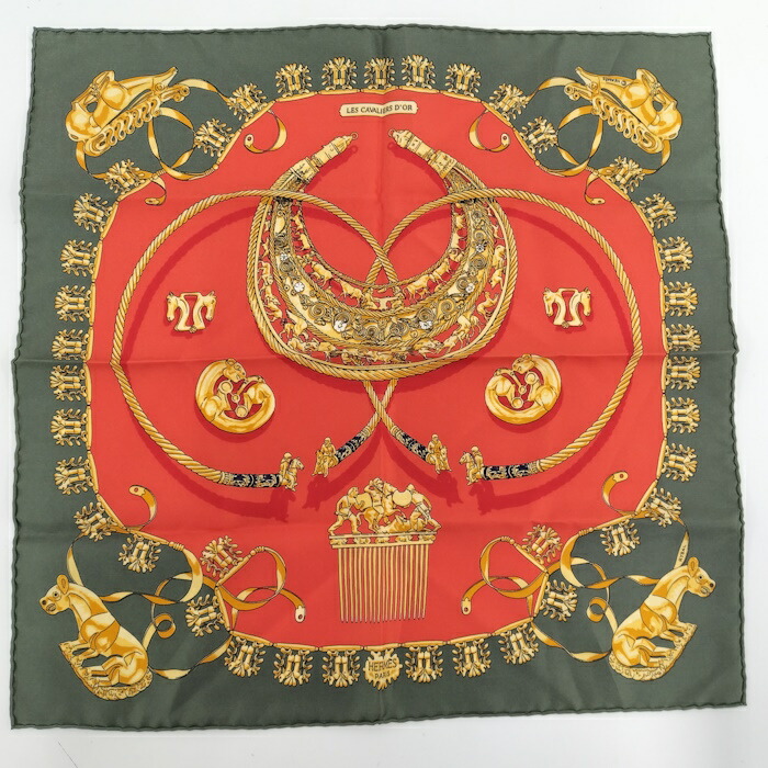 楽天市場】【極美品】HERMES エルメス カレ90 Copeaux オガ屑柄 紺