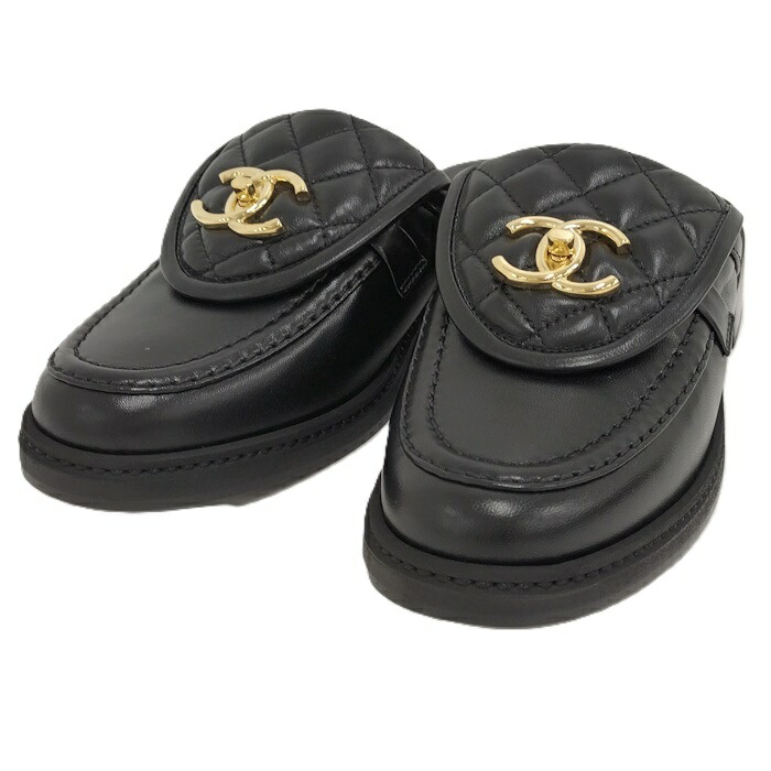楽天市場】CHANEL シャネル サンダル ココマーク マトラッセ ブラック