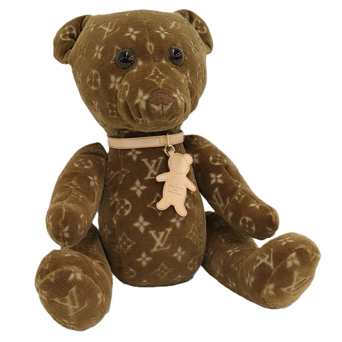 【中古】LOUISVUITTON ドゥドゥテディベア モノグラム ぬいぐるみ なめし革 天鵞絨 ポリエステル GI0739