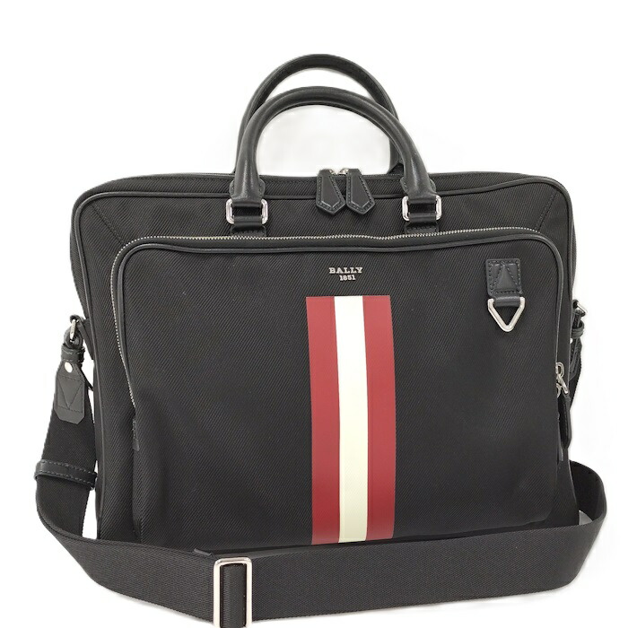 【中古】BALLY ブリーフケース 2WAYビジネスバッグ ナイロンキャンバス ブラック系｜JJcollection