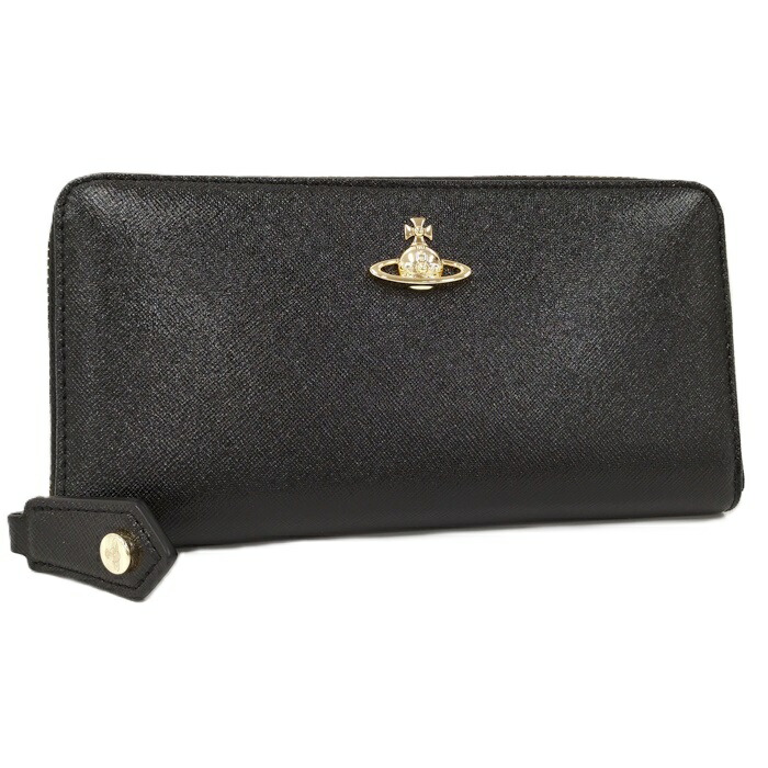 【中古】Vivienne Westwood ラウンドファスナー長財布 ロゴモチーフ レザー ブラック｜JJcollection