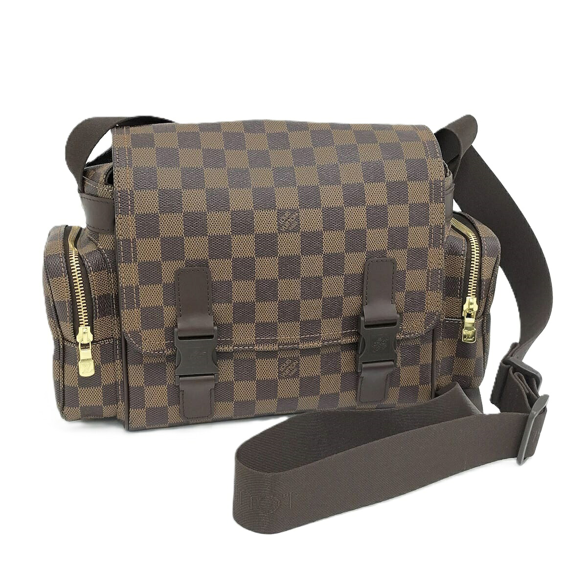 【中古】LOUIS VUITTON リポーター メルヴィール ショルダーバッグ ダミエ エベヌ N51126