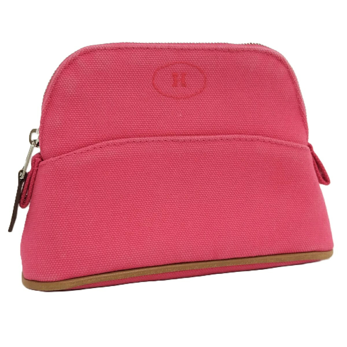 【中古】HERMES ボリードポーチ16 ミニミニ 帆布 サクラ色