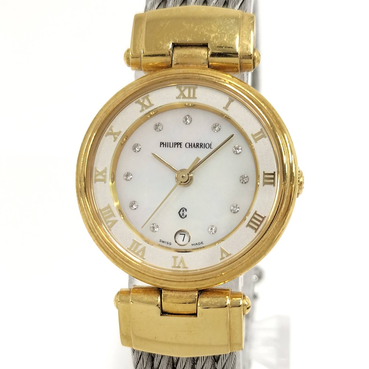 フィリップ・シャリオール ケルティック　コンビ　SS 腕時計　ゴールド文字盤 フィリップ・シャリオール ケルティック コンビ SS 腕時計 ゴールド