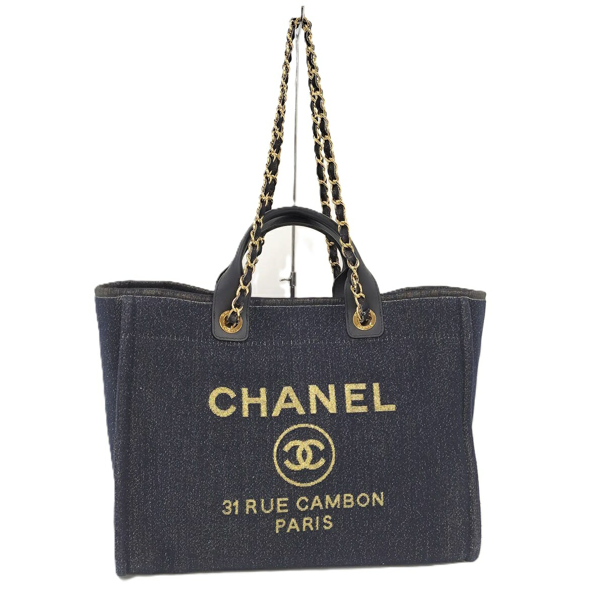 【中古】CHANEL ドーヴィルGM 2WAYハンドバック ジーンズ 米国海軍 A66941