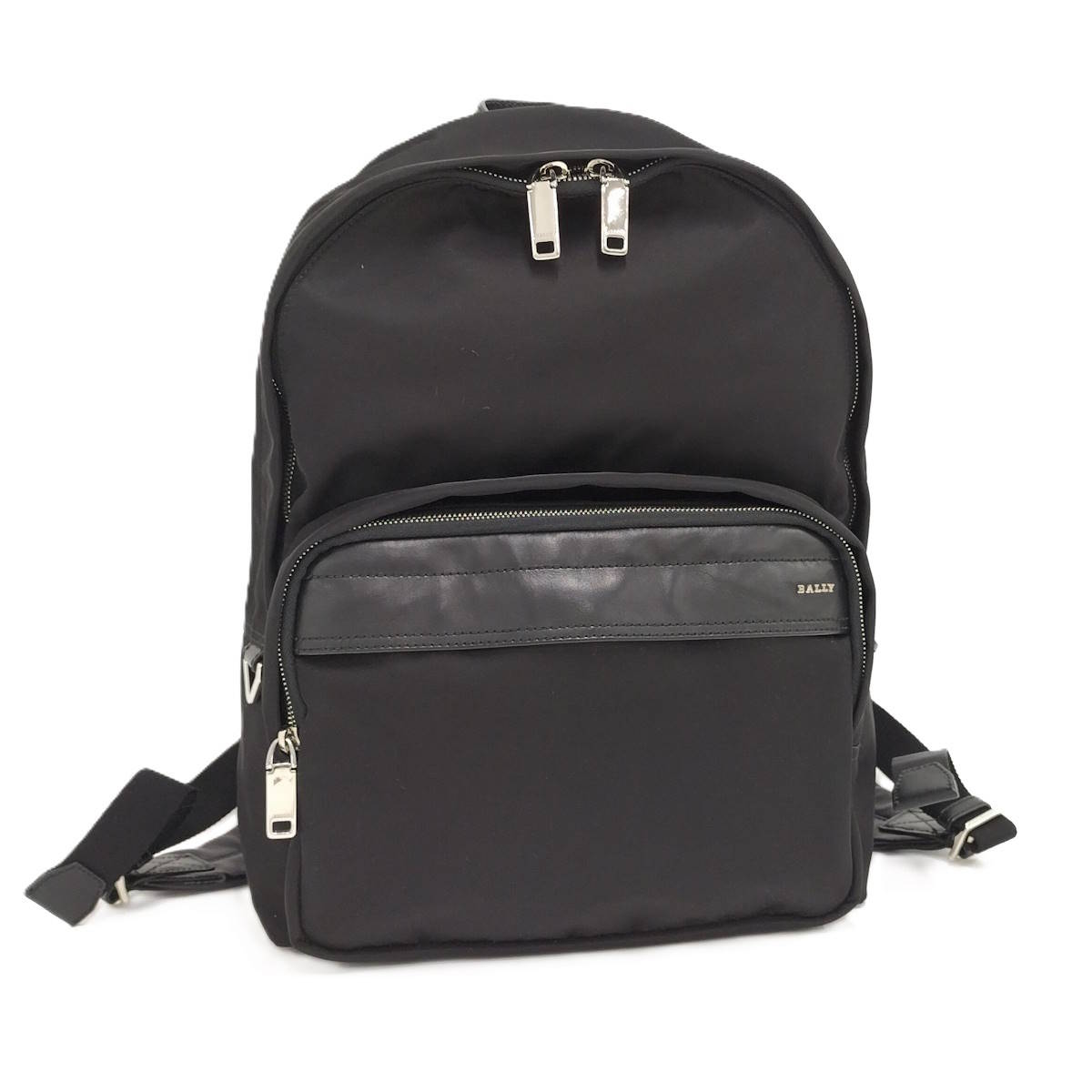 【中古】BALLY バックパック ナイロン ブラック