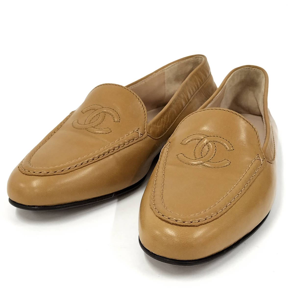 楽天市場】CHANEL ローファー フラットシューズ ShineCalfskin