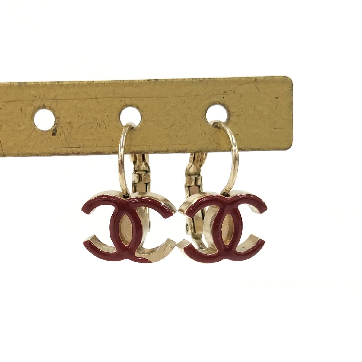 【中古】CHANEL ピアス ココマーク メッキ ゴールド ボルドー 10A 21,010円