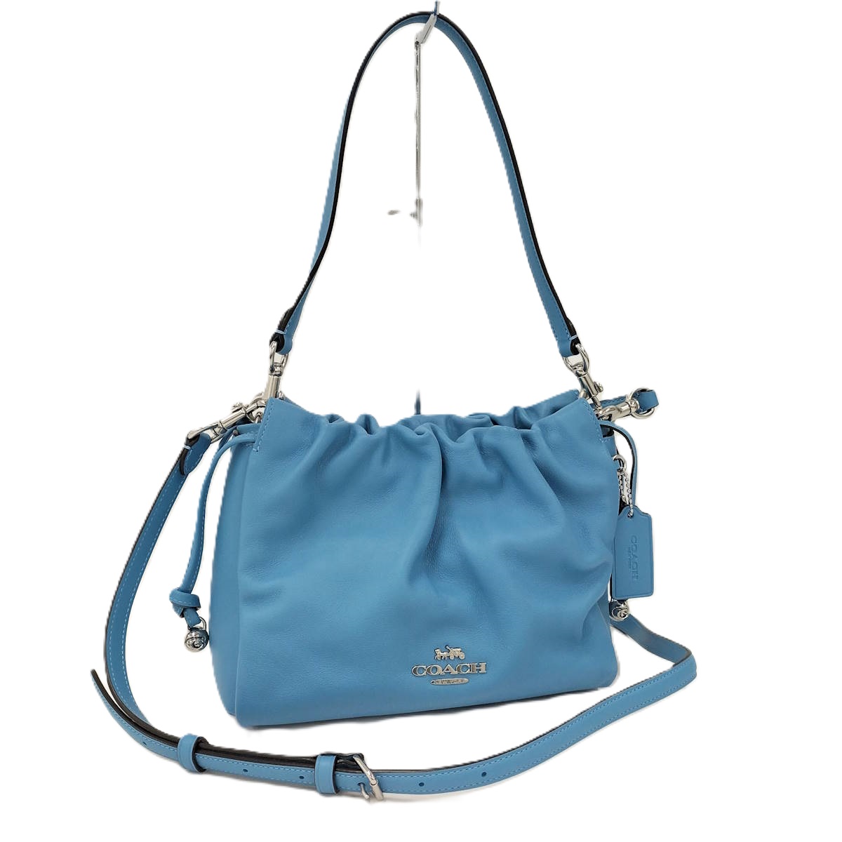 【中古】COACH 2WAYショルダーバッグ フェイ ドローストリング バッグ ブルー系 CT763