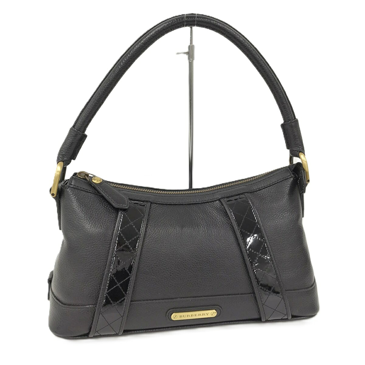 【中古】BURBERRY ハンドバッグ ワンショルダーバッグ レザー ブラック｜JJcollection