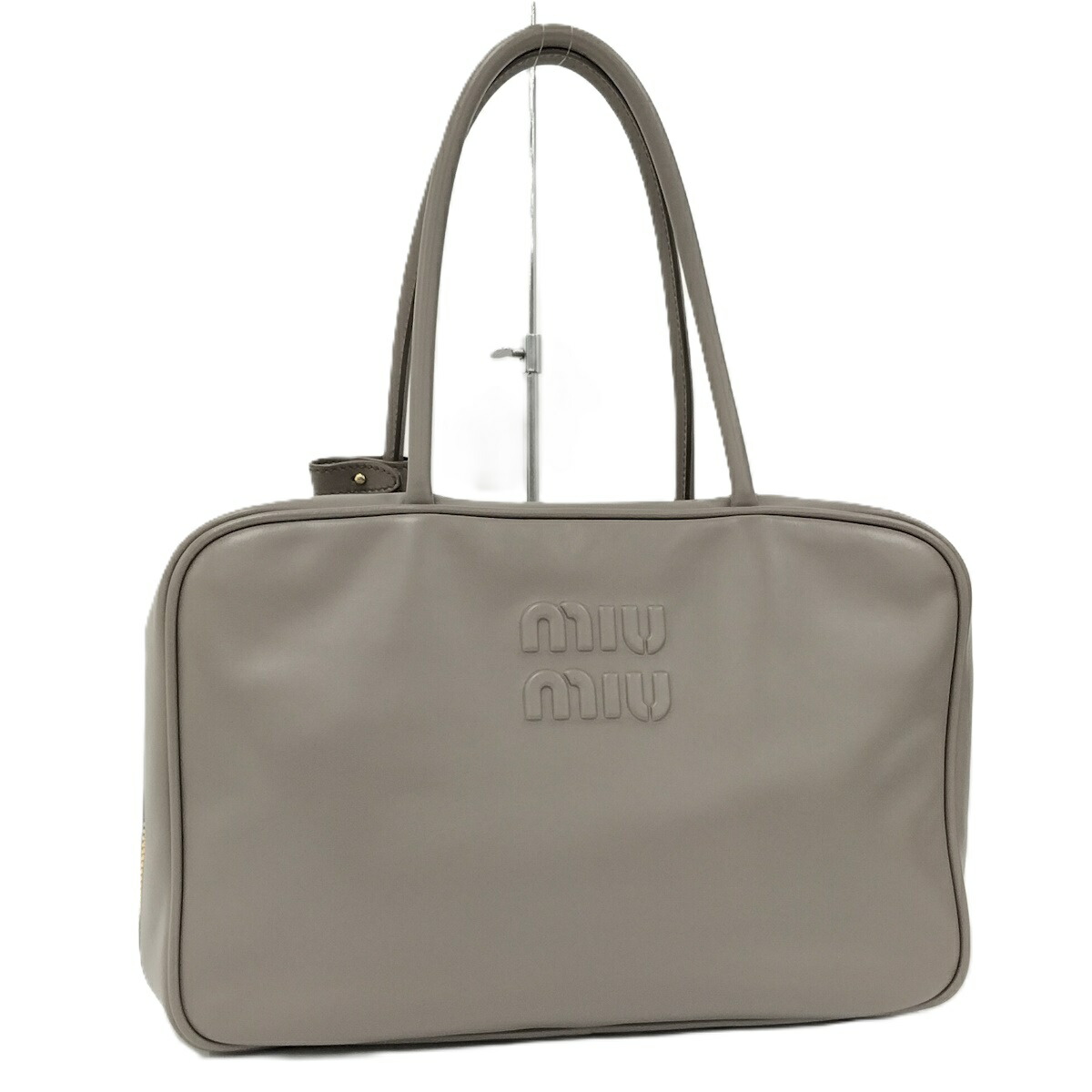 【本物】MIUMIU ミュウミュウ ハンドバッグ レザー 本革 グレー 99930000001458_1.jpg