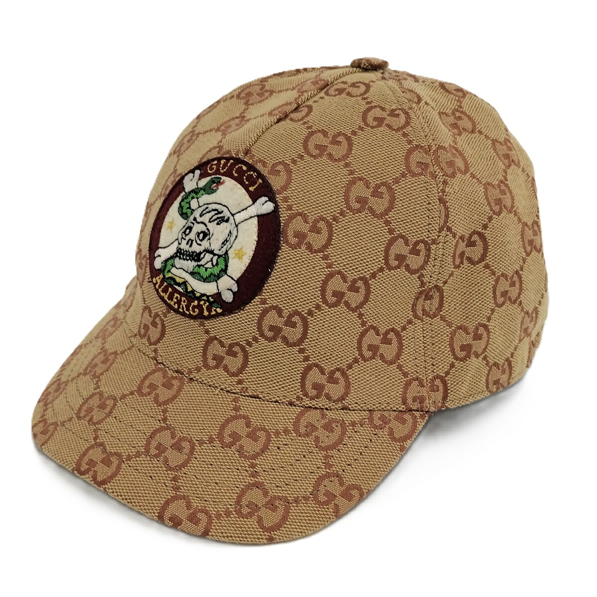 【中古】GUCCI チルドレンズ ベースボール キャップ サイズM 54cm GGキャンバス ベージュ系 ブラウン系