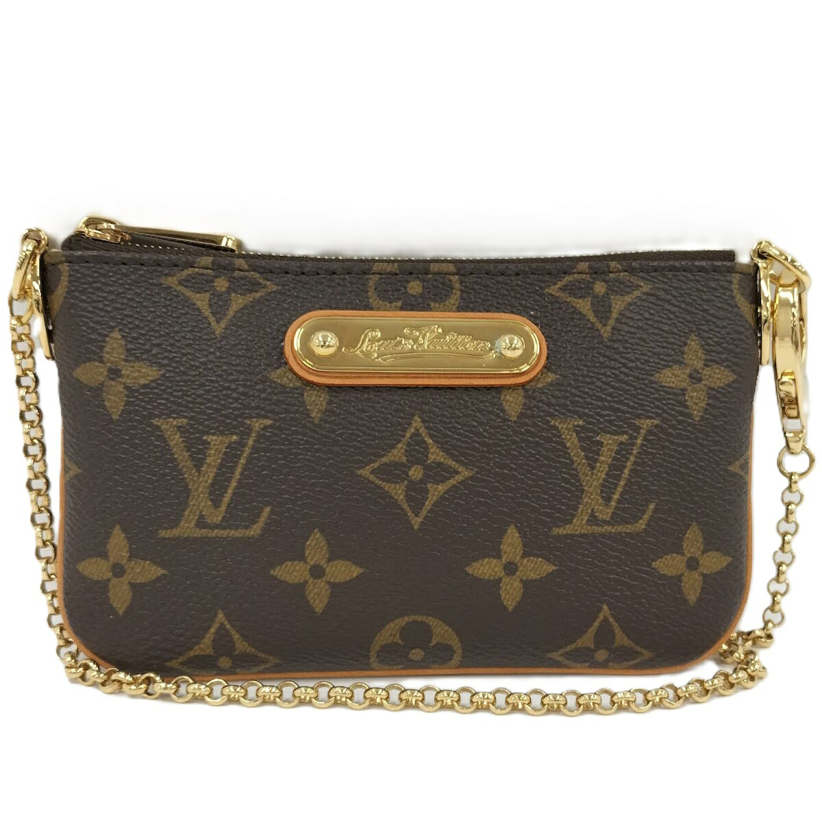 【中古】LOUIS VUITTON ポシェット ミラ PM ポーチ ロゴ プレート モノグラム M60095