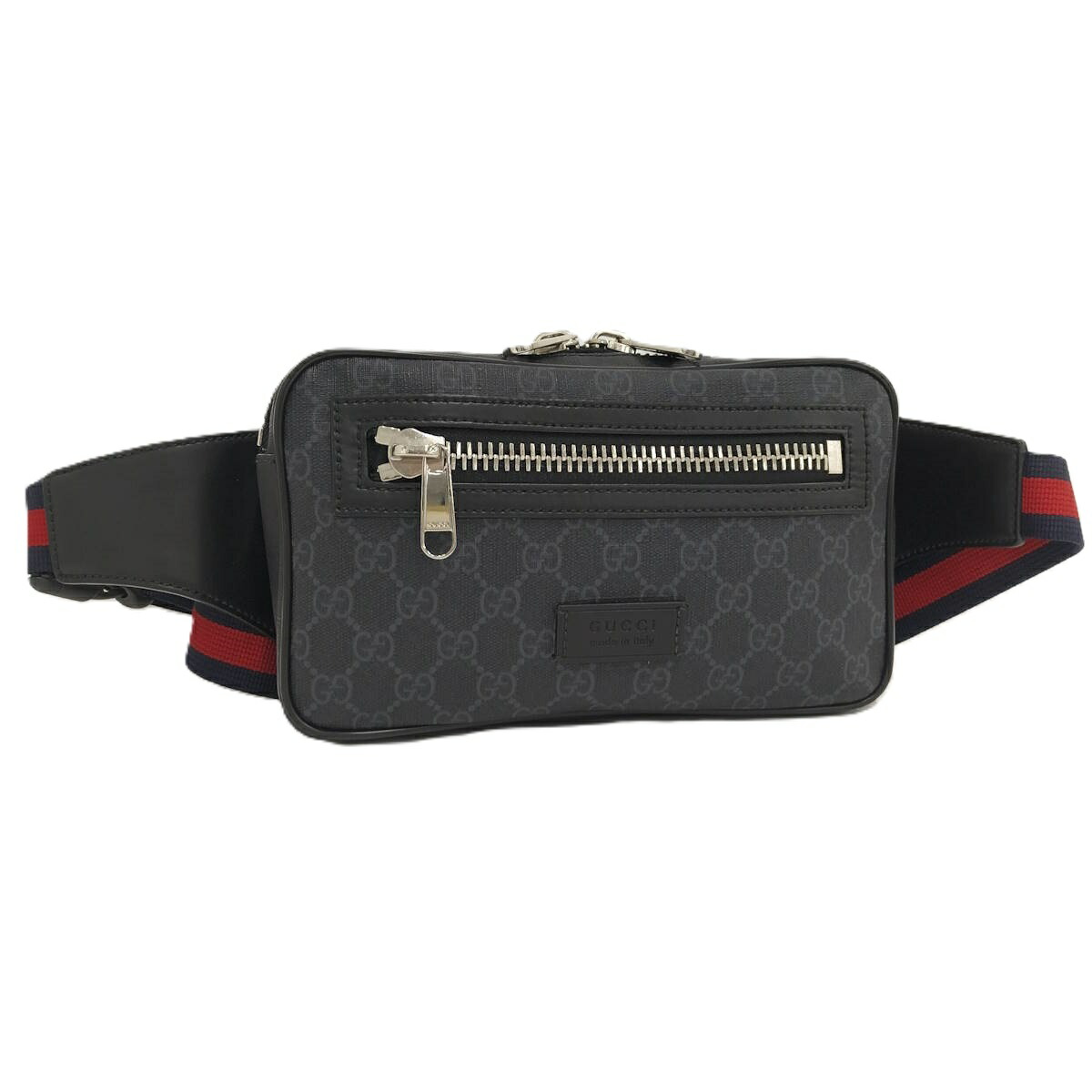 【中古】GUCCI ボディバッグ GGスプリーム レザー PVC ブラック 474293
