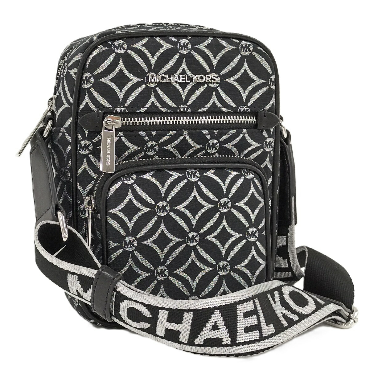 【中古】MICHAEL KORS JET SET ITEM ショルダーバッグ ブラック シルバー