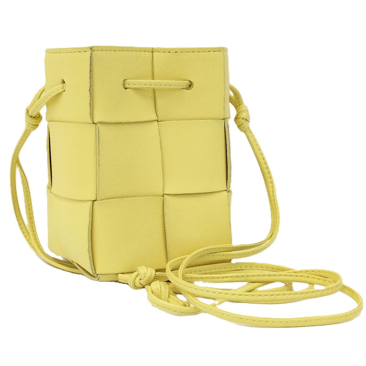 【中古】BOTTEGA VENETA カセット ミニ バケットバッグ マキシイントレチャート レザー イエロー 680217 41,587円