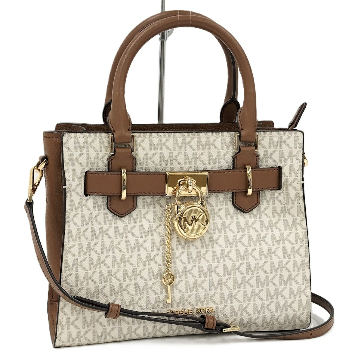 【中古】MICHAEL KORS 2WAYバッグ PVC アイボリー ブラウン｜JJcollection