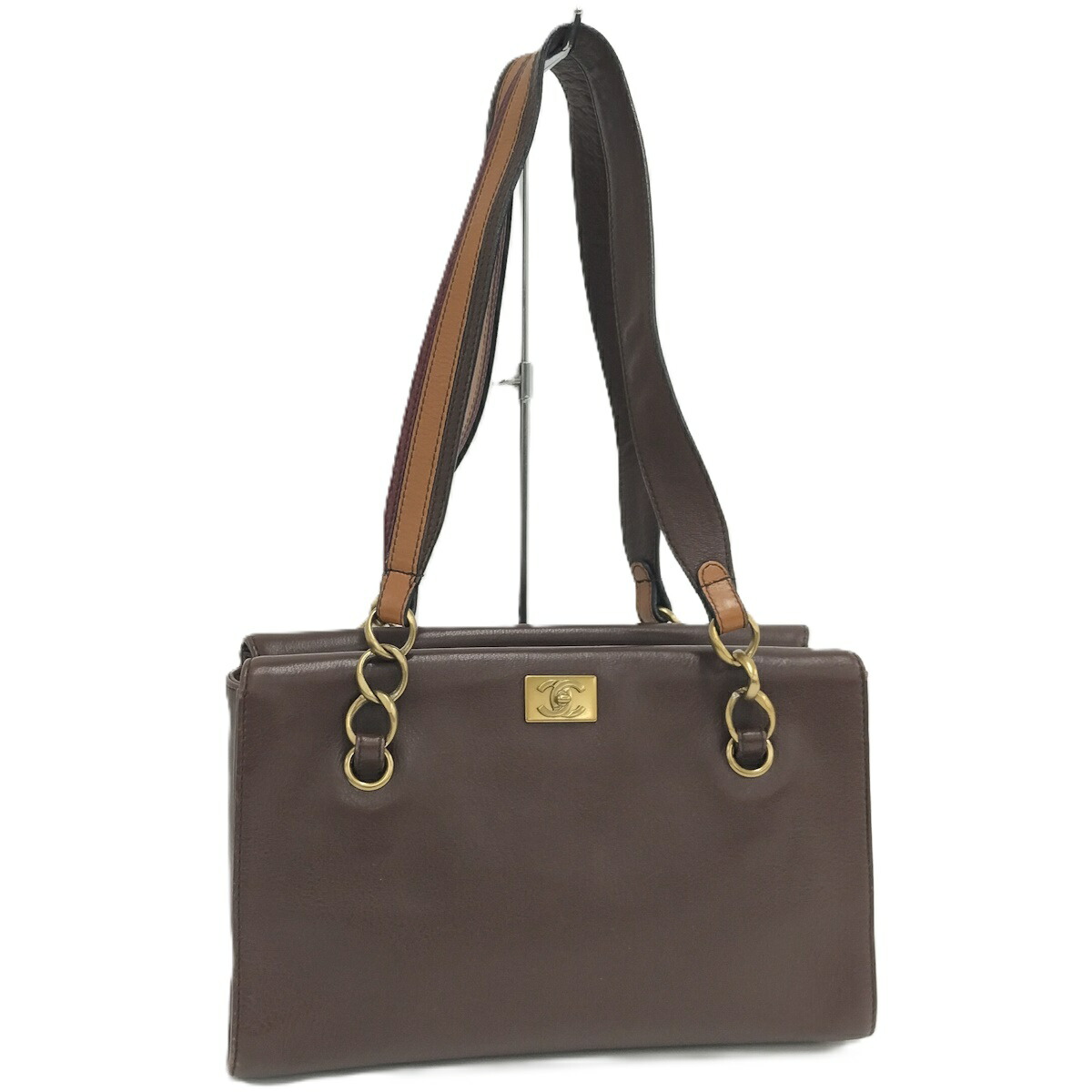 【中古】CHANEL ショルダー トートバッグ レザー ブラウン A19556