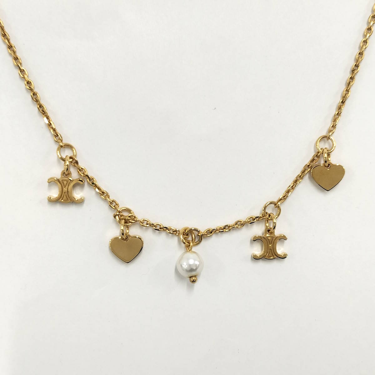 楽天市場】CELINE(セリーヌ) トリオンフ パール ダブルネックレス