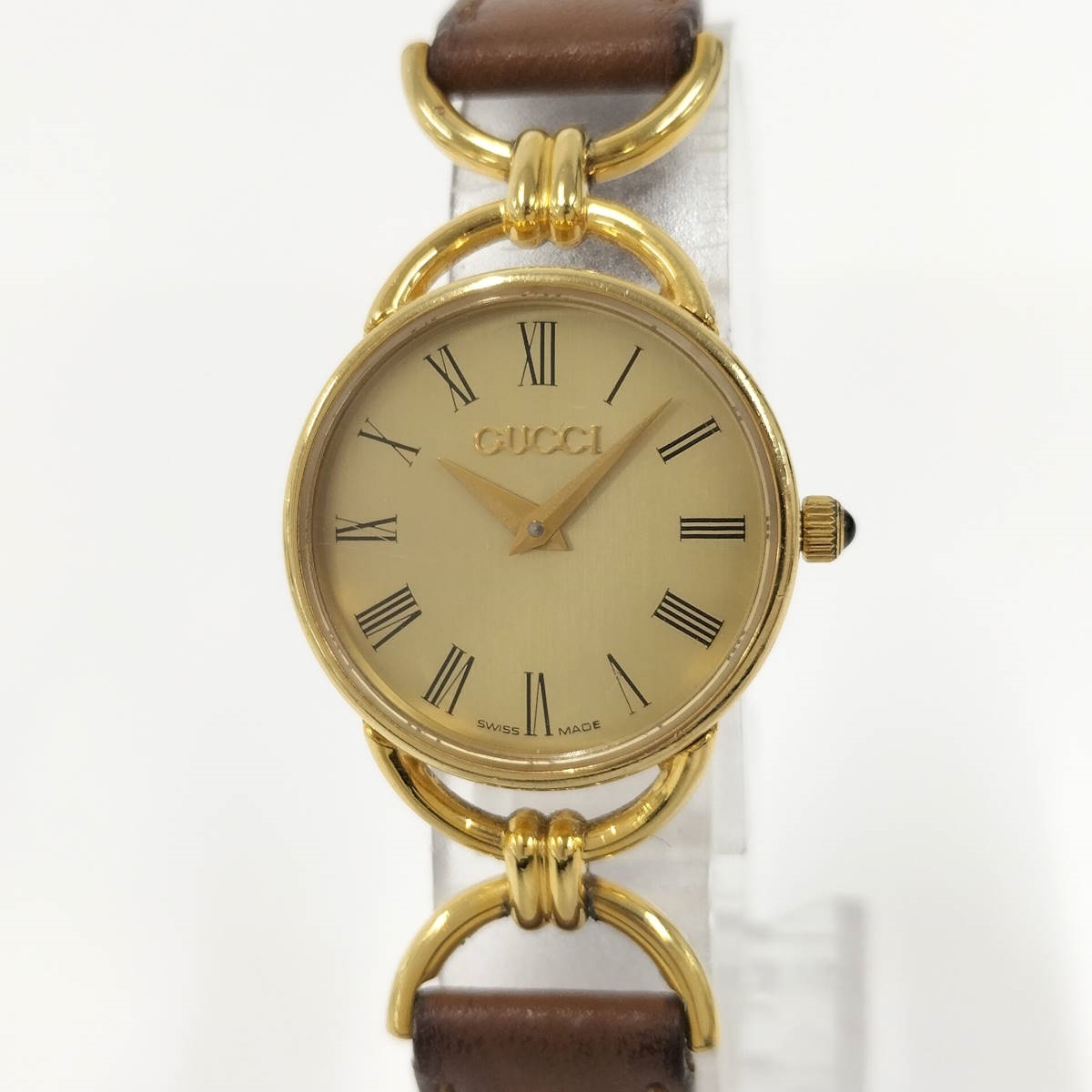 【中古】GUCCI レディース 腕時計 クオーツ SS ゴールド文字盤 6000.2.1