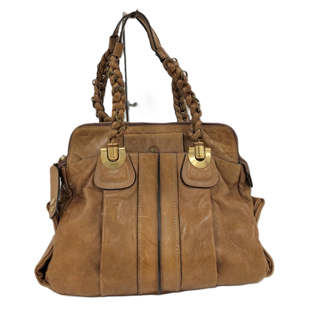 【中古】Chloe エロイーズ ハンドバック なめし革 赤銅色