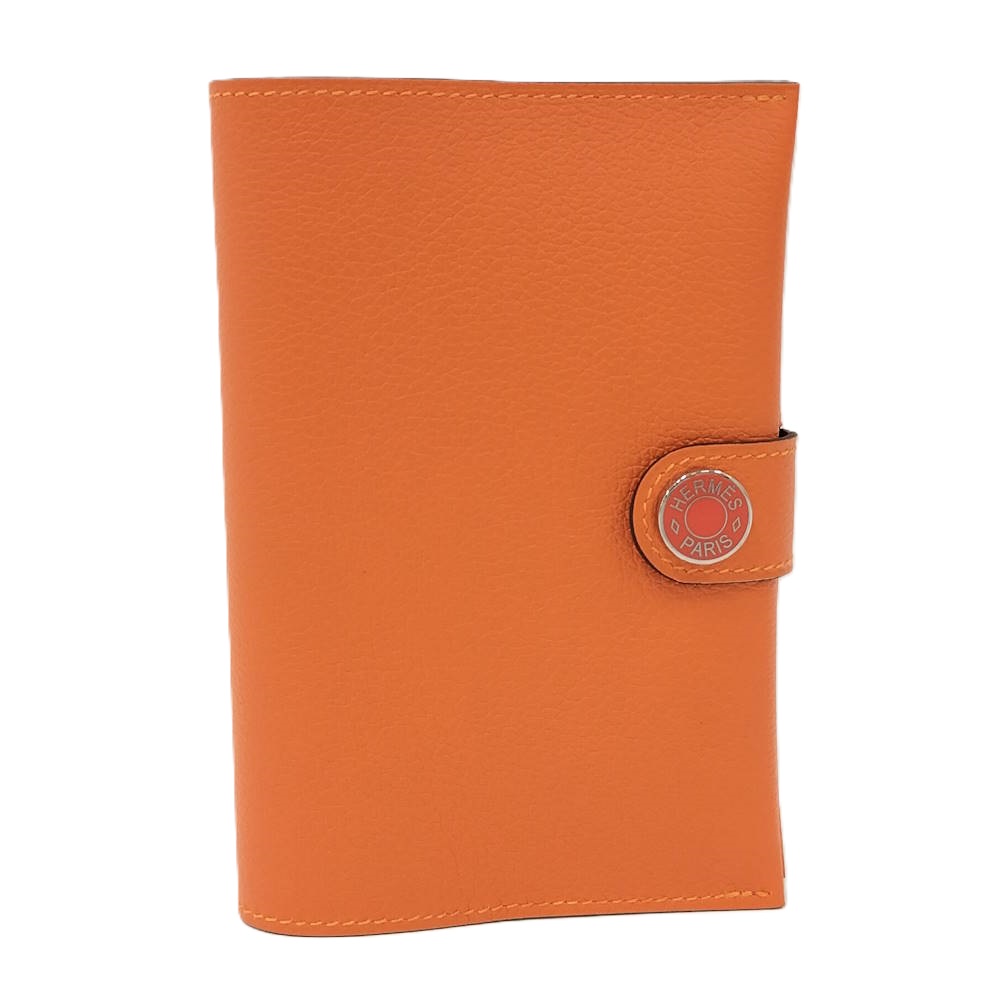 【中古】HERMES 旅行免状容れもの R.M.S U目じるし なめし革 オレンジ色