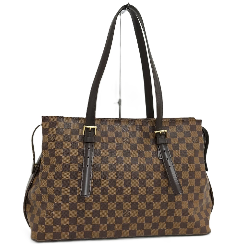 【中古】LOUIS VUITTON チェルシー トートバッグ ダミエ エベヌ ブラウン N51119
