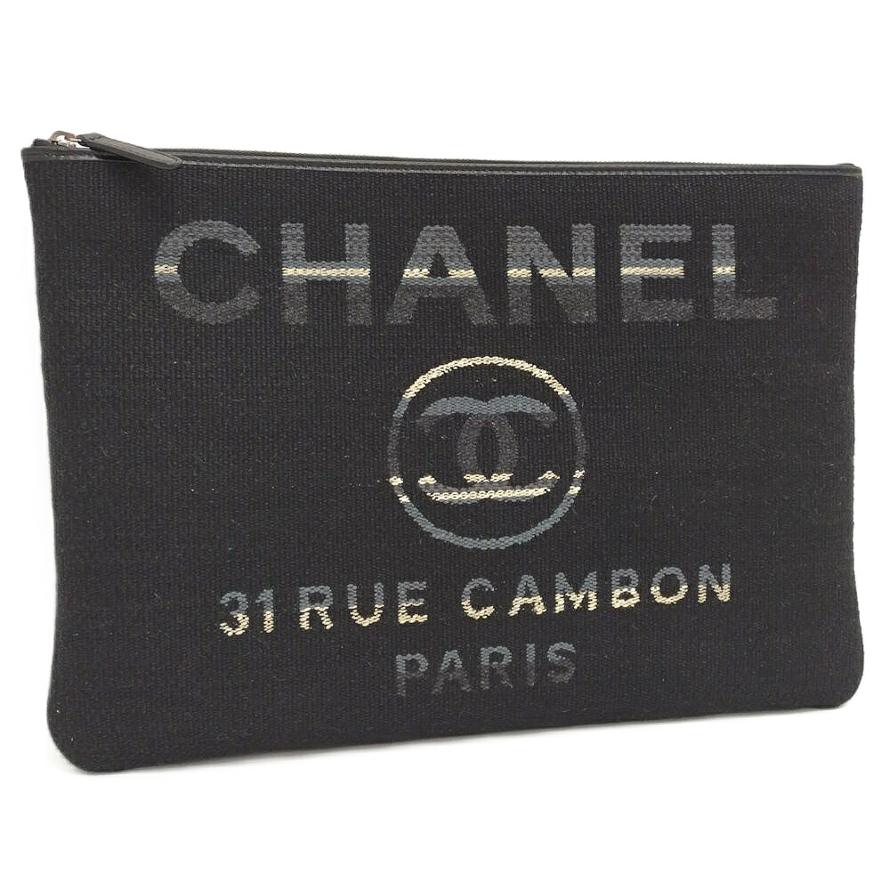 【中古】CHENEL ドーヴィル クラッチペダル御徒面子 編み物 黒いこと