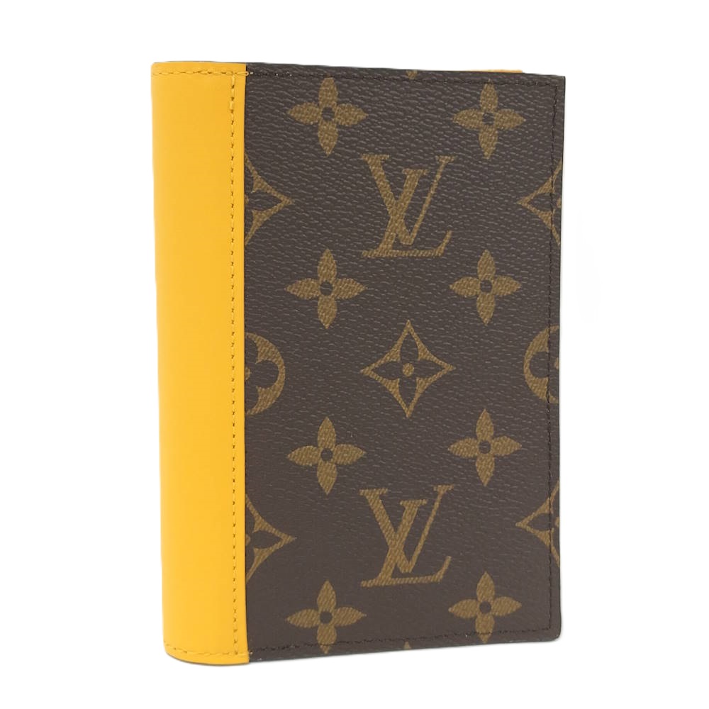 【中古】LOUIS VUITTON 渡航免状押しかぶせる クーヴェルテュール･通り手形極点 NM モノグラム マカサー オレンジイエロー黄色 M12827