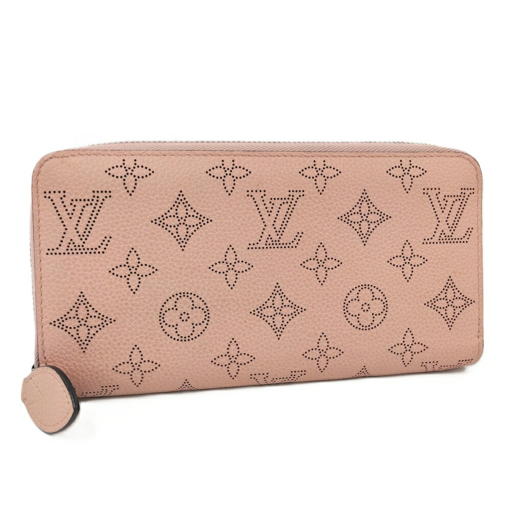 【中古】LOUIS VUITTON ラウンドジッパー 長紙入れ ジッピーウォレット マヒナ マグノリア M61868