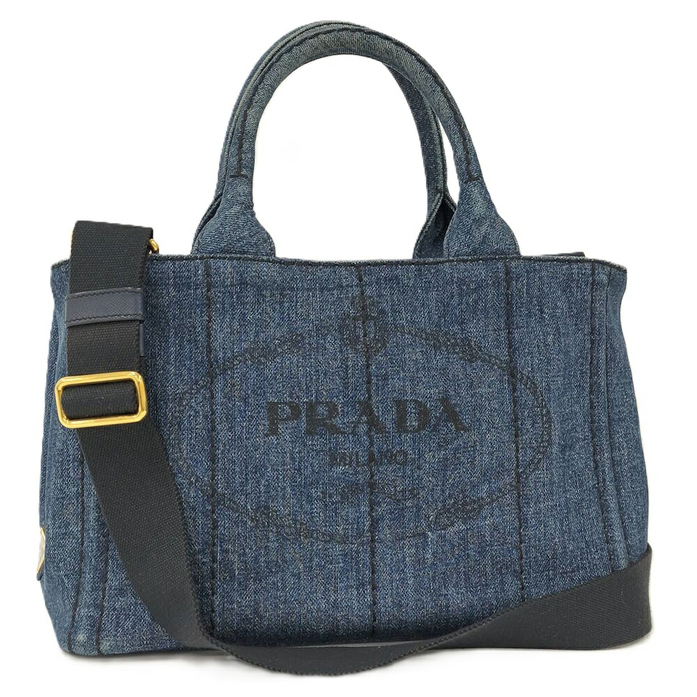 楽天市場】【中古】PRADA 2WAY トートバッグ カナパ デニム ブルー