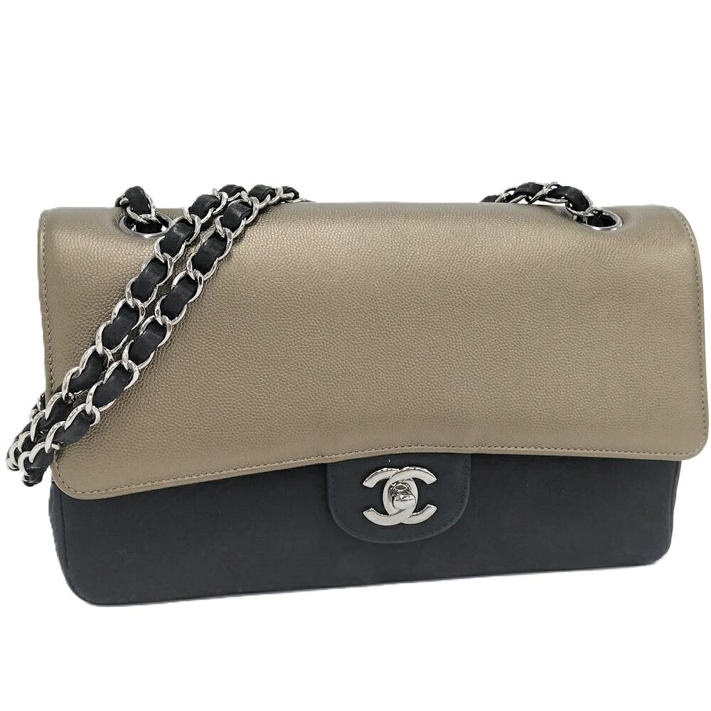 【中古】CHANEL マトラッセ ダブルフラップ ダブルチェーンバッグ レザー バイカラー|JJcollection