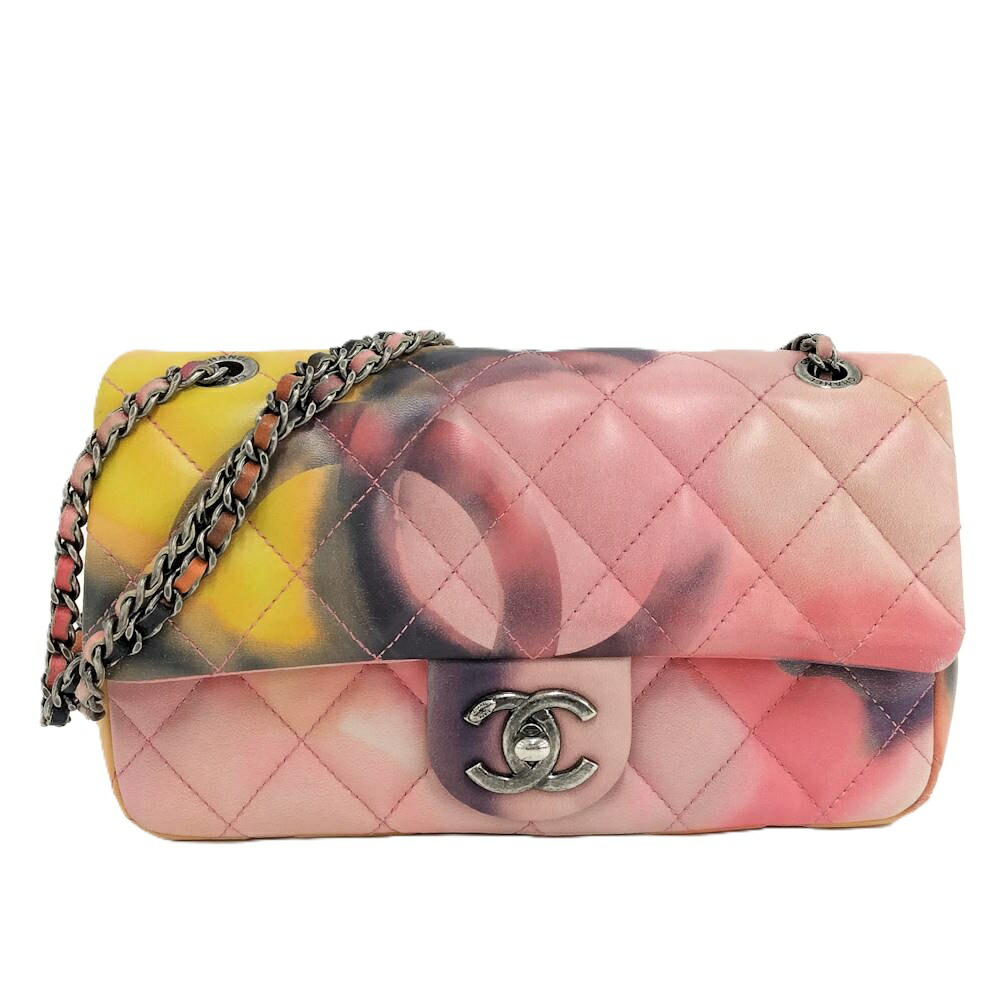 【中古】CHANEL マトラッセ フラップ チェーンショルダーバッグ フラワーパワー レザー｜JJcollection