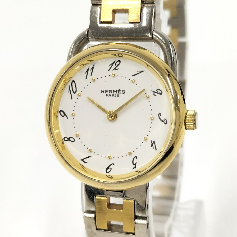 【中古】HERMES アルソー レディース 腕時計 クオーツ コンビSS GP ホワイト文字盤｜JJcollection 34,697円