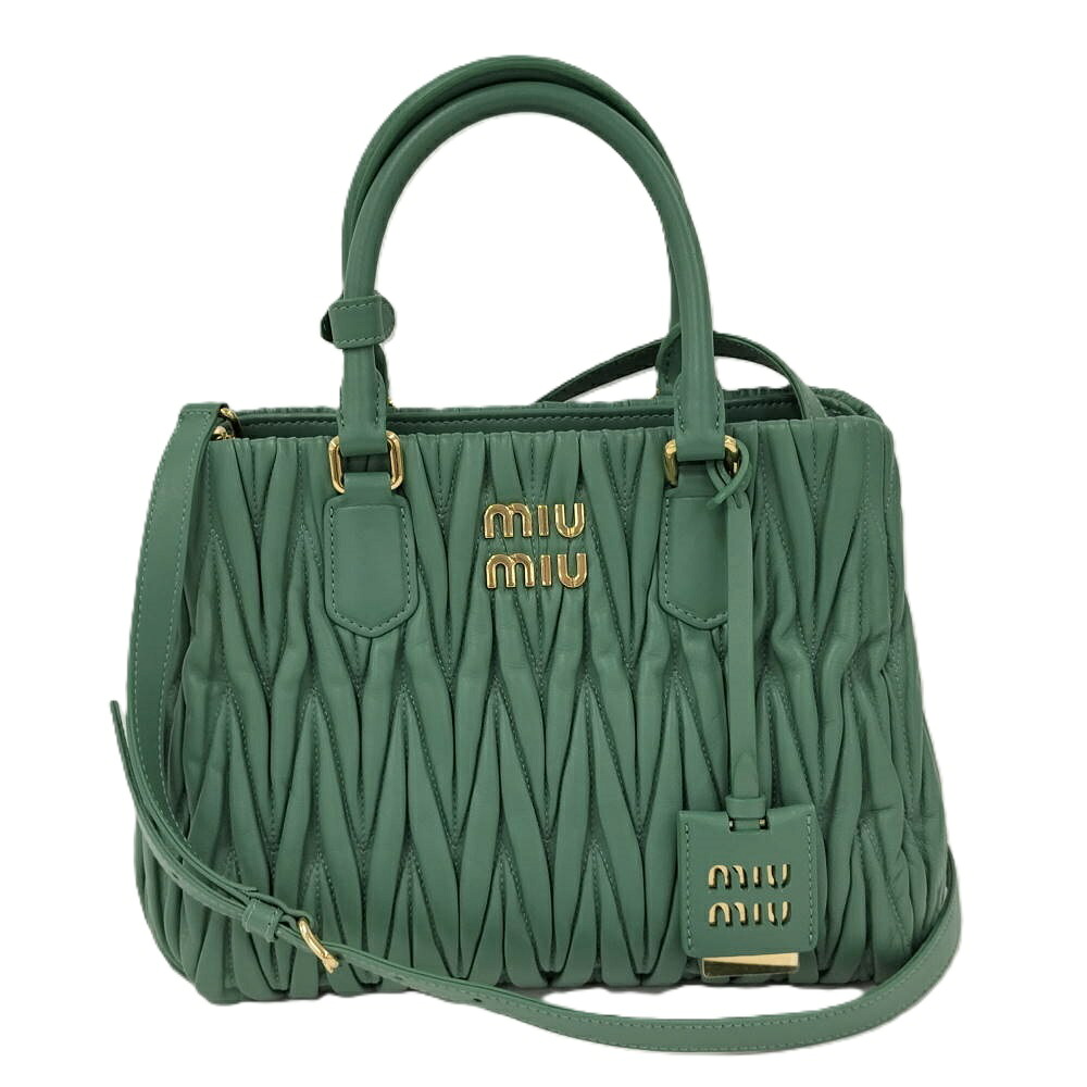 【中古】MIUMIU マテラッセ 2WAY トートバッグ ショルダーバッグ レザー グリーン 5BA259 95,359円