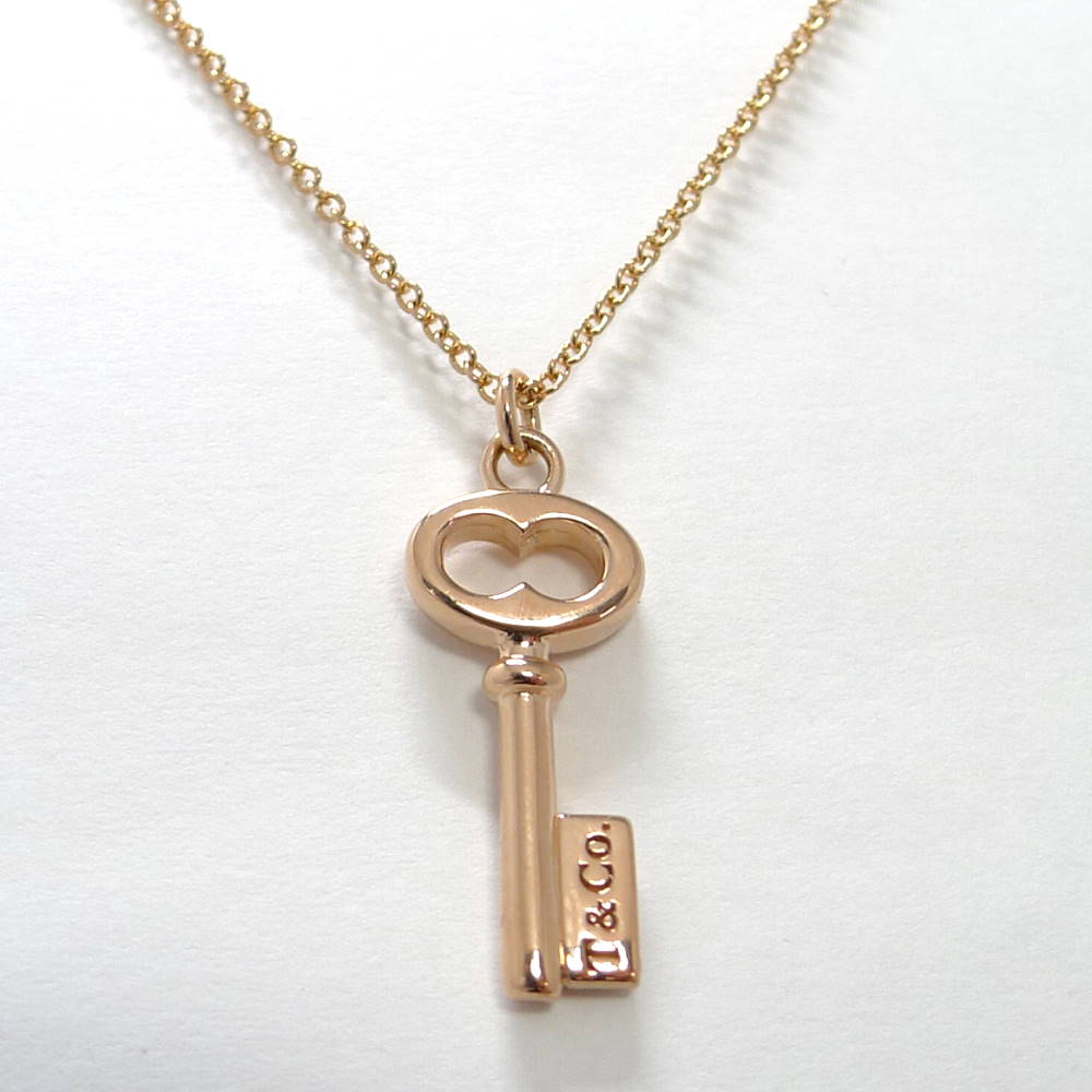 【中古】Tiffany＆Co. ネックレス オーバルキー 750PG K18PG ピンクゴールド 約3.2g