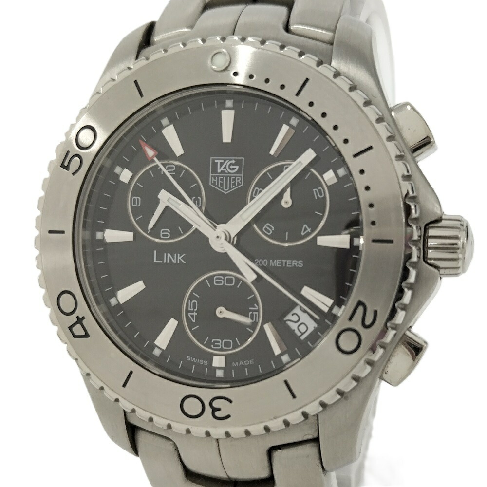 【中古】TAG Heuer 繋がり メンズ ウオッチ クロノグラフ 石英 SS 黒いこと文字記号盤 CJ1110