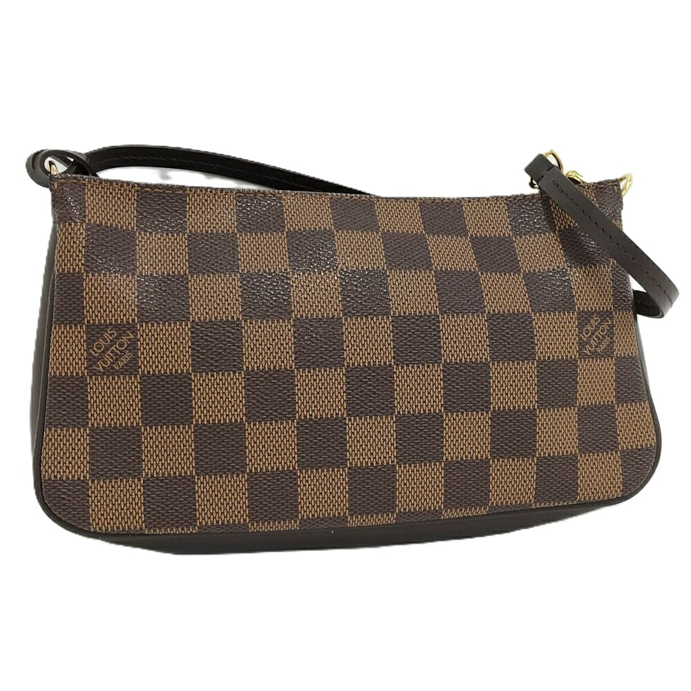 【中古】LOUIS VUITTON ナヴォナ 添え物合財袋 ハンドバック ダミエ エベヌ N51983