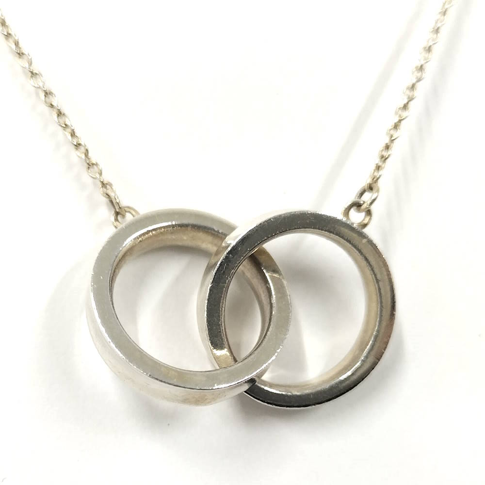 【中古】Tiffany & Co. SV925 インターロッキング サークルネックレス シルバー