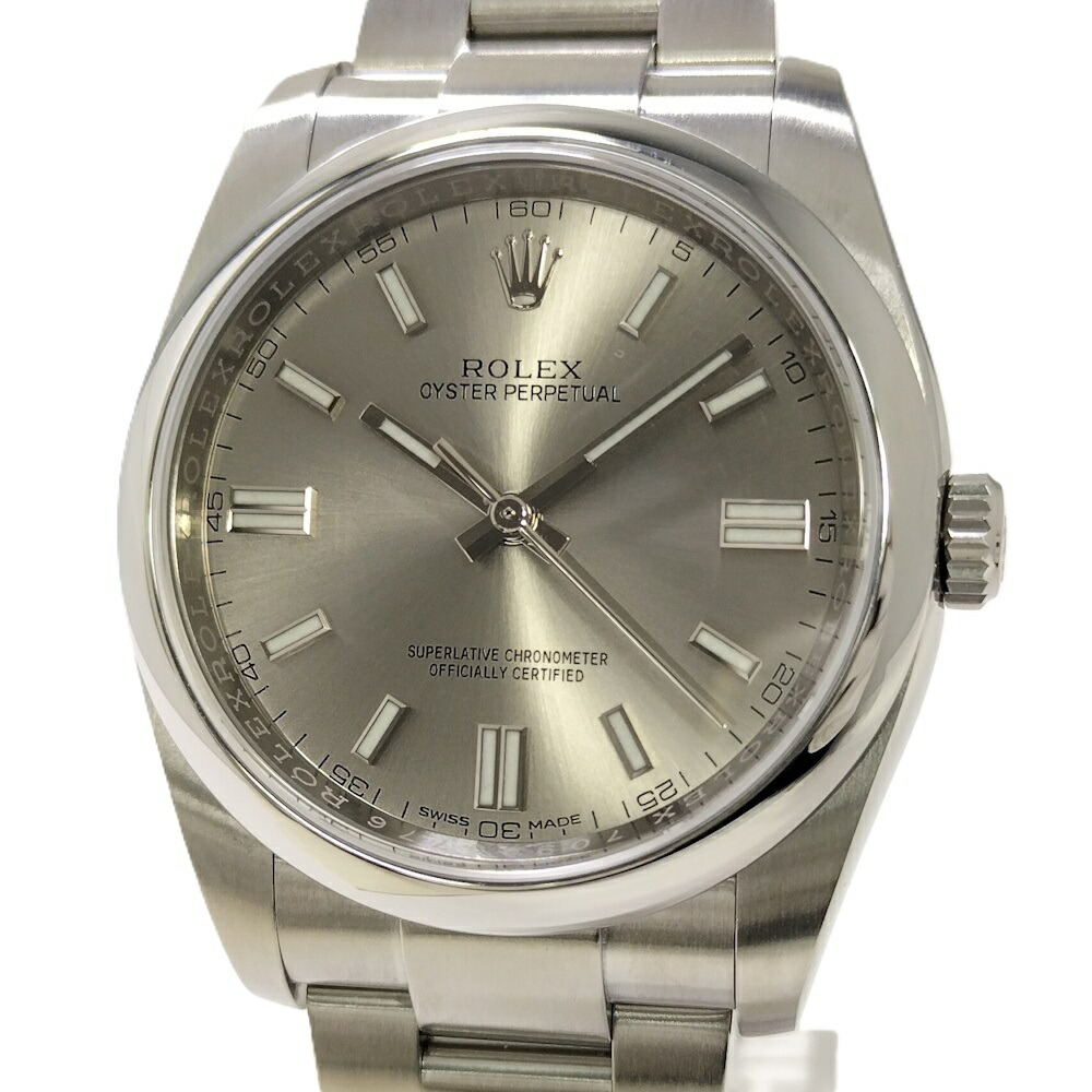【中古】ROLEX オイスターパーペチュアル 自動巻き SS シルバー文字盤 ランダムシリアル 116000