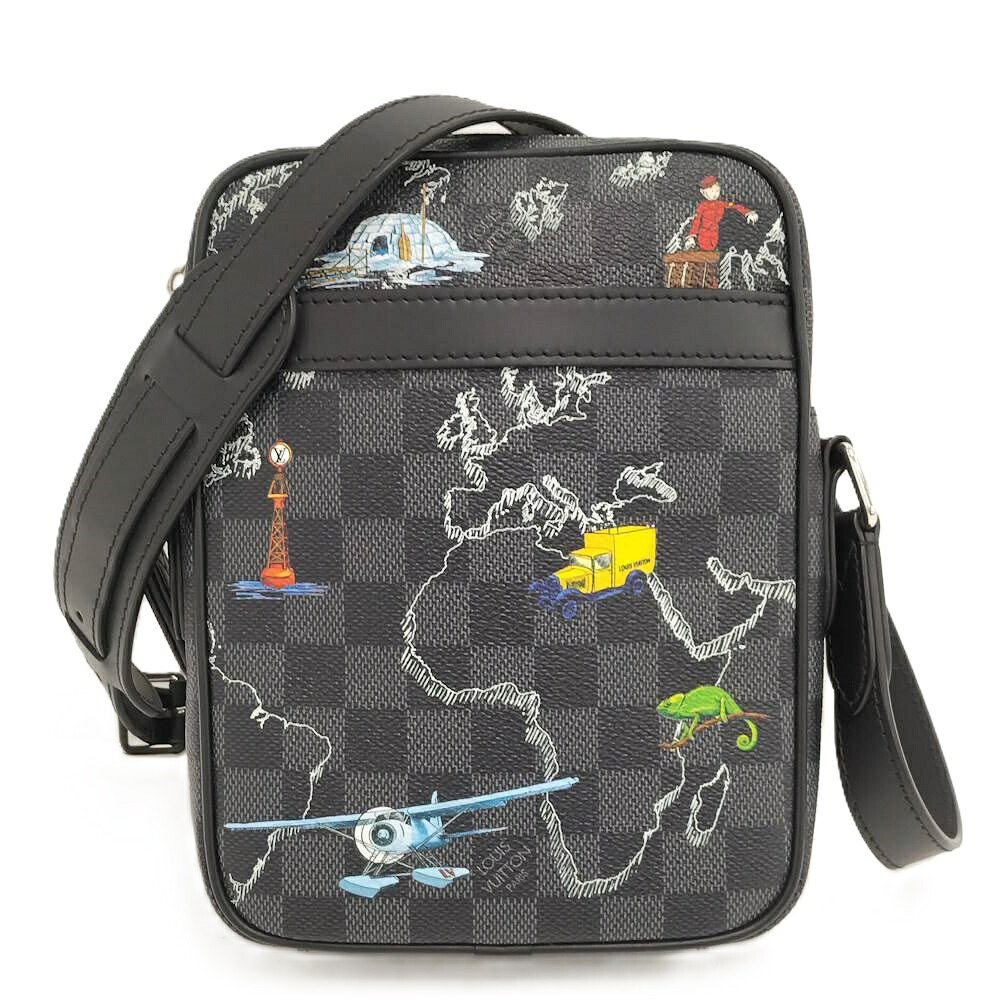 【中古】LOUIS VUITTON ダヌーブPM NM ショルダーバッグ ダミエ グラフィット マップ N40239