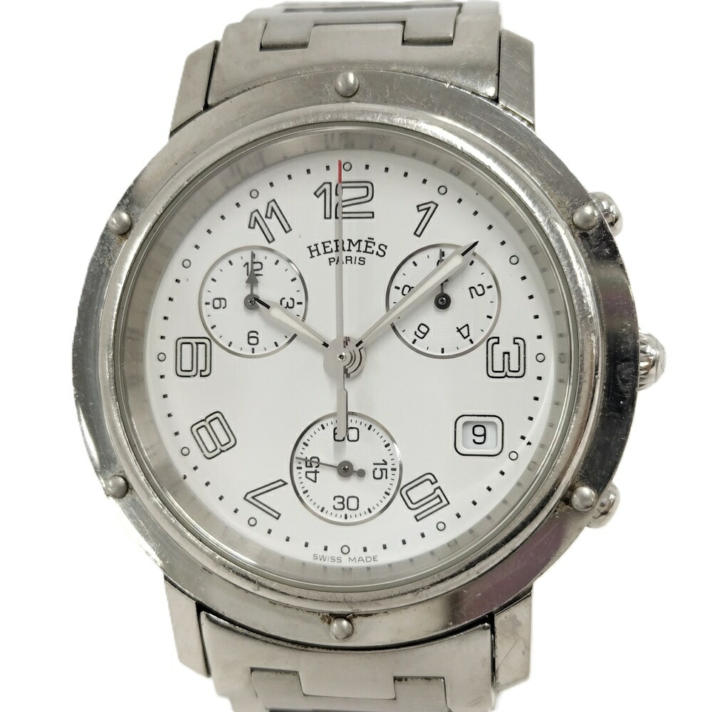 【中古】HEREMS 石英ウォッチ クリッパー クロノグラフ 白いこと CL1.910