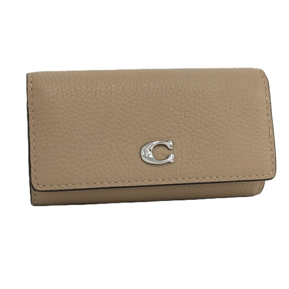 【中古】COACH 6連キーケース エッセンシャル 6リング キーケース レザー ベージュ CS001